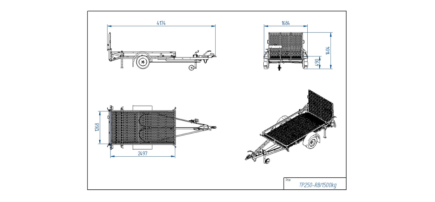 TIKI TP250 RB1500 - Totalvikt 1500kg