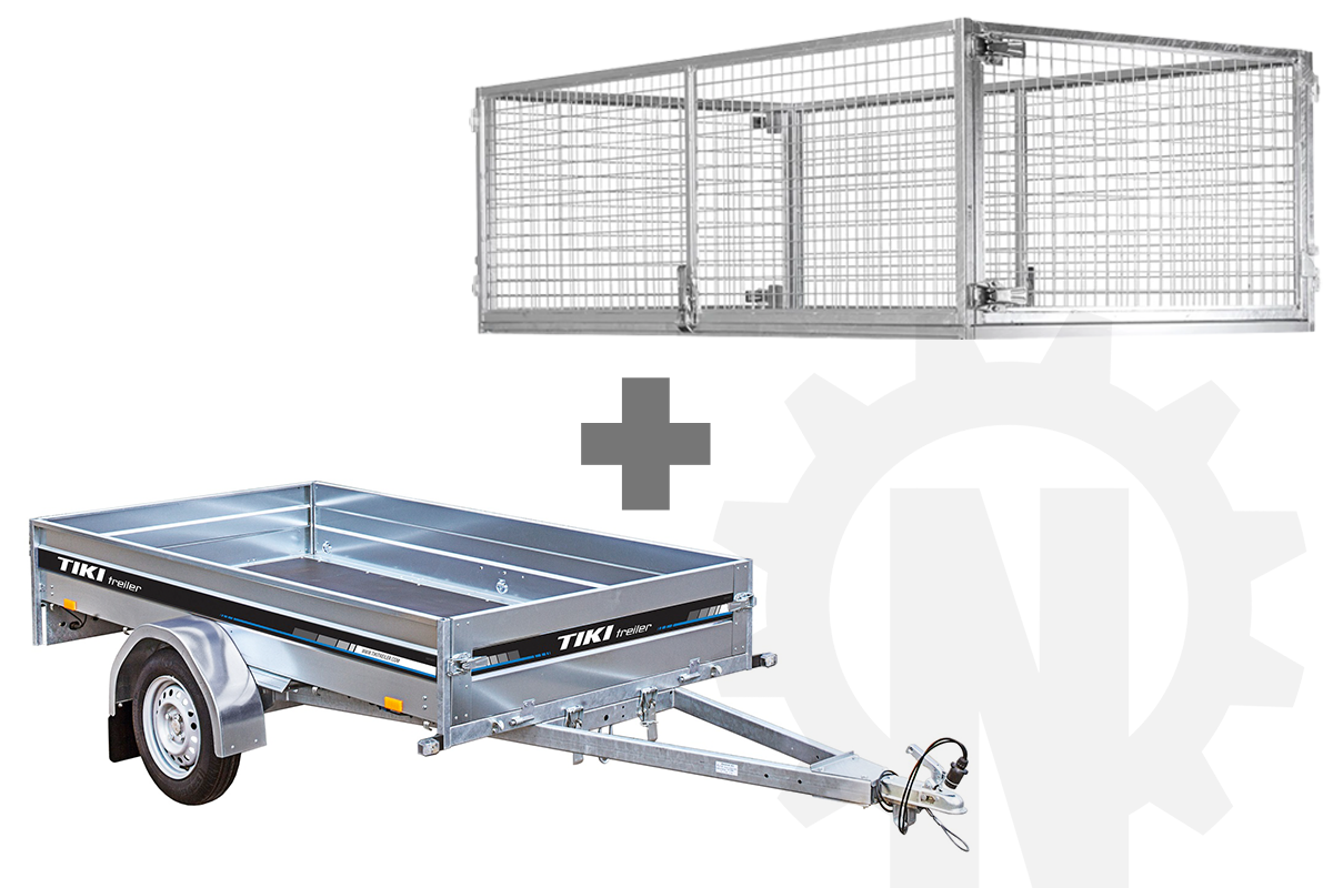 TIKI CS250-R - obromsad släpvagn - Totalvikt 600/750kg  - Med galler