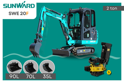 SUNWARD SWE20F - 2 ton - Allt - i - ett erbjudande - SE skoppaket & Engcon tilitrotator - Nykyrka Maskiner