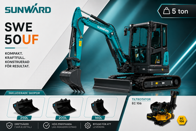 SUNWARD SWE50UF - 5.4 ton - Allt - i - ett erbjudande - SE skoppaket & Engcon tiltrotator