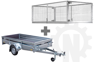 TIKI CS300-LH - Obromsad släpvagn - Totalvikt 750kg - Med galler