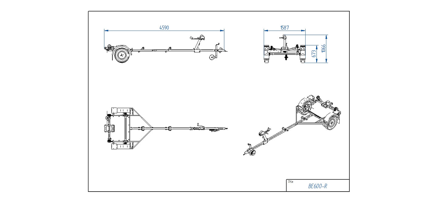 Tiki BE600-R Båttrailer - Totalvikt 600kg