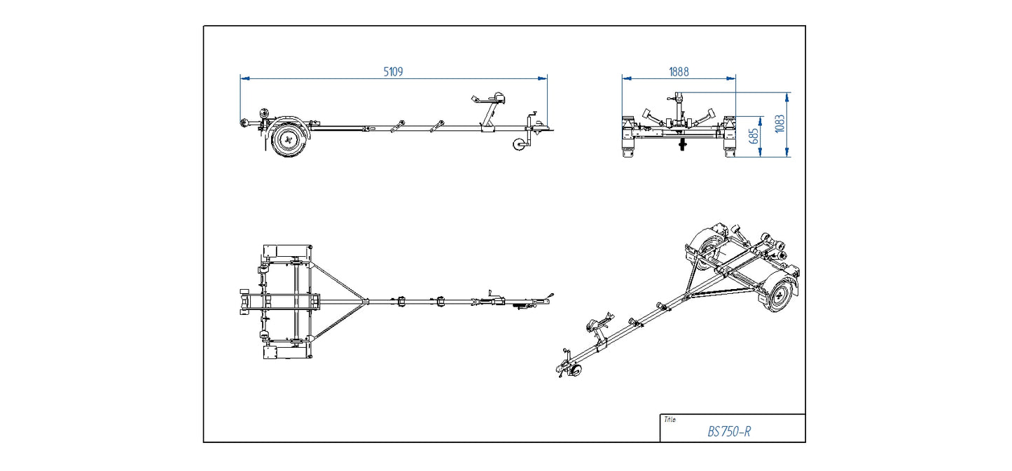 Tiki BS750-R - Båttrailer - Totalvikt 750kg