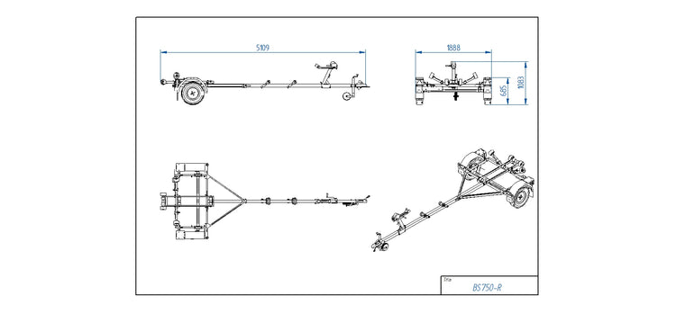 Tiki BS750-R - Båttrailer - Totalvikt 750kg - Nykyrka Maskiner