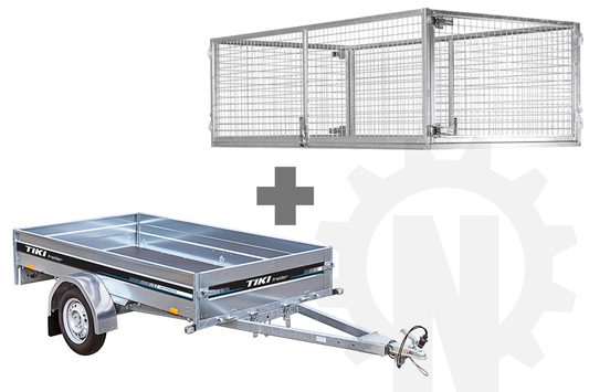 TIKI CS250-R - obromsad släpvagn - Totalvikt 600/750kg  - Med galler